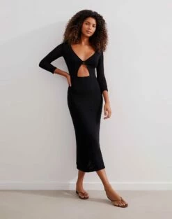 Anna Midi Dress - Black