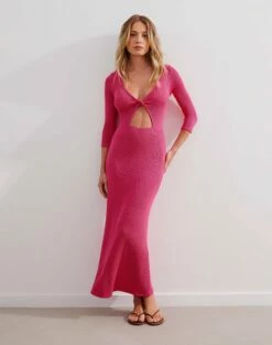Anna Midi Dress - Pink