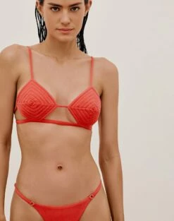 Barbara Tri Parallel Top - Tomato -Swimwear Sales BARBARATRIPARALLELTOP DETAIL 1