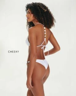 Dora Tri T Back Top - White -Swimwear Sales DoraTBackTriTop back cheeky