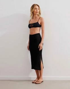 Emma Midi Skirt - Black