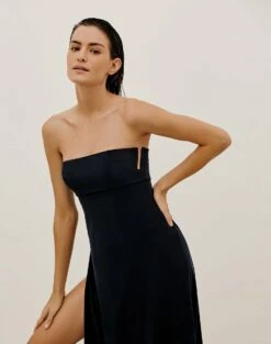 Esther Long Cover Up - Black 9 Esther Long Cover Up - Black -Swimwear Sales ESTHERLONGCOVERUP DETAIL