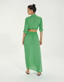 Flora Detail Long Cover Up - Cactus -Swimwear Sales FloraDetailLongCoverUp back