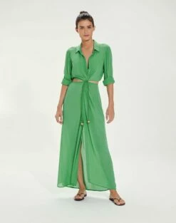 Flora Detail Long Cover Up - Cactus -Swimwear Sales FloraDetailLongCoverUp front 4e4c2f1a 06aa 40d6 90bd 1e831d715a39