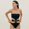 Kim One Piece - Black 1 Kim One Piece - Black -Swimwear Sales KIMONEPIECE FRONT