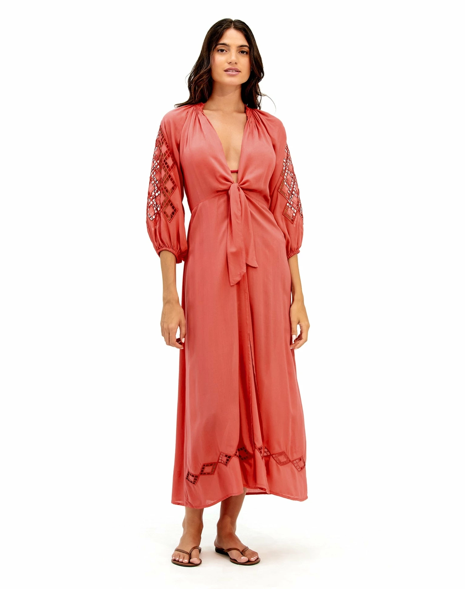 Knot Long Caftan - Gojiberry