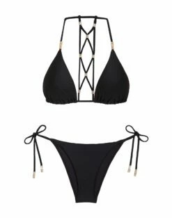 Lucy Tie Side Bottom - Black 11 Lucy Tie Side Bottom - Black -Swimwear Sales LUCYTIESIDE FLAT