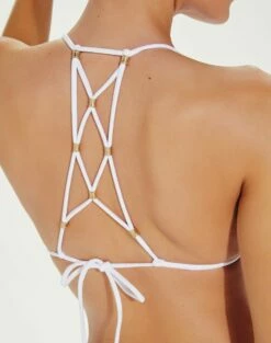 Lucy Triangle Top - White -Swimwear Sales LUCYTOP DETAIL