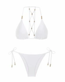 Lucy Triangle Top - White -Swimwear Sales LUCYTOP FLAT 1