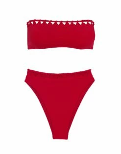 Leeza Bandeau Top - Red Pepper -Swimwear Sales LeezaBandeauTop flat