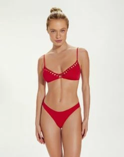 Leeza Top - Red Pepper -Swimwear Sales LeezaTop front