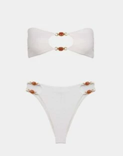 Firenze Martha Hot Pant Bottom - White -Swimwear Sales MARTHA HOT PANTS FLAT