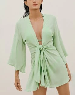 Perola Short Cover Up - Aqua -Swimwear Sales PEROLAKNOTSHORTCOVERUP DETAIL dbf3f185 f6a9 4eda 8b63 a28cd0ed5a85