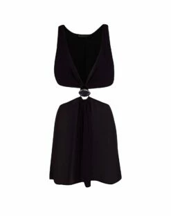 Rita Detail Short Cover Up - Black -Swimwear Sales RITADETAILSHORTCOVERUP FLAT