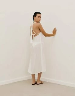 Sally Long Cover Up - White -Swimwear Sales SALLYLONGCOVERUP BACK 1