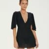 Malia Short Caftan - Black -Swimwear Sales SEM REF4 1 crop