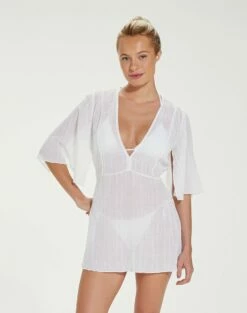 Malia Short Caftan - White