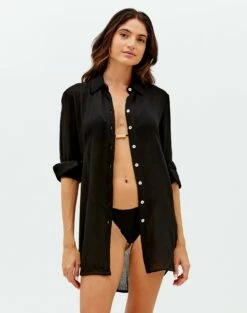 Mila Blouse Cover Up - Black