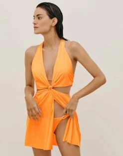 Tracy Short Cover Up - Mandarin 9 Tracy Short Cover Up - Mandarin -Swimwear Sales TRACYSHORTCOVERUP DETAIL