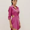 Twiggy Short Cover Up - Bubblegum -Swimwear Sales TWIGGYSHORTCOVERUP FRONT