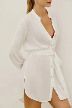 Marge Short Cover Up - Off White 10 Marge Short Cover Up - Off White -Swimwear Sales VC236011 003 4