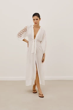 Knot Long Caftan - Off White