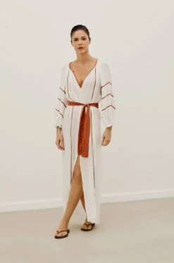 Venus Long Caftan - White