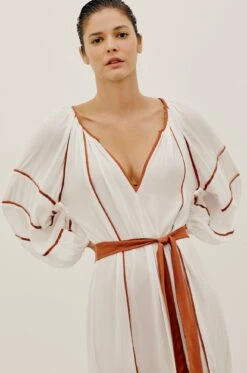 Venus Long Caftan - White -Swimwear Sales VC236013 003 4
