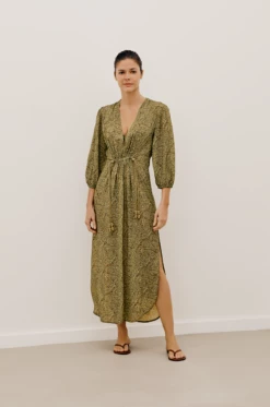 Fran Detail Midi Cover Up - Ortiz Green