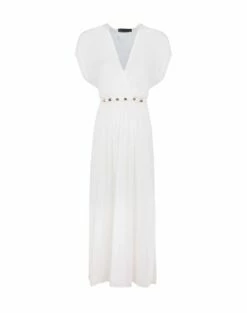Yara Detail Long Cover Up - Off White -Swimwear Sales YaraDetailLongCoverUp flat