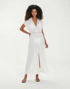 Yara Detail Long Cover Up - Off White