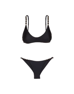 Beads Bottom - Black -Swimwear Sales black luli beads bikini flat 1