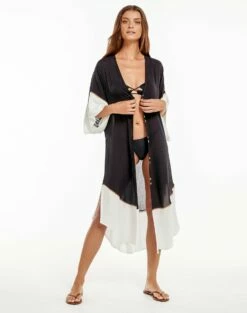 Venus Long Caftan - Black -Swimwear Sales black venus caftan 2