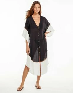 Venus Long Caftan - Black -Swimwear Sales black venus caftan 1 53ba27e4 d8ba 417c a958 99a2c70cf654