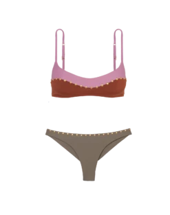 Laila Block Top - Pistachio Camel 18 Laila Block Top - Pistachio Camel -Swimwear Sales block laila bikini flat 1