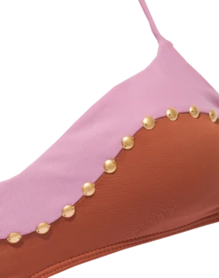 Laila Block Top - Pistachio Camel -Swimwear Sales block laila top flat detail