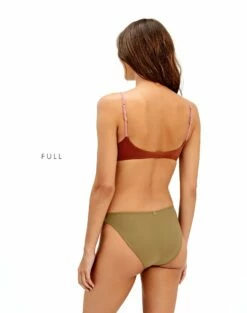 Laila Block Top - Pistachio Camel -Swimwear Sales block luli bikini full
