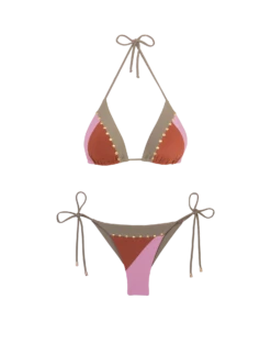 Block Tie Side Bottom - Pistachio Camel -Swimwear Sales block tri bikini flat 1