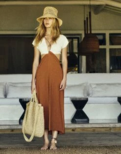 Loop Midi Cover Up - Camel -Swimwear Sales camel loop coverup lifestyle 2