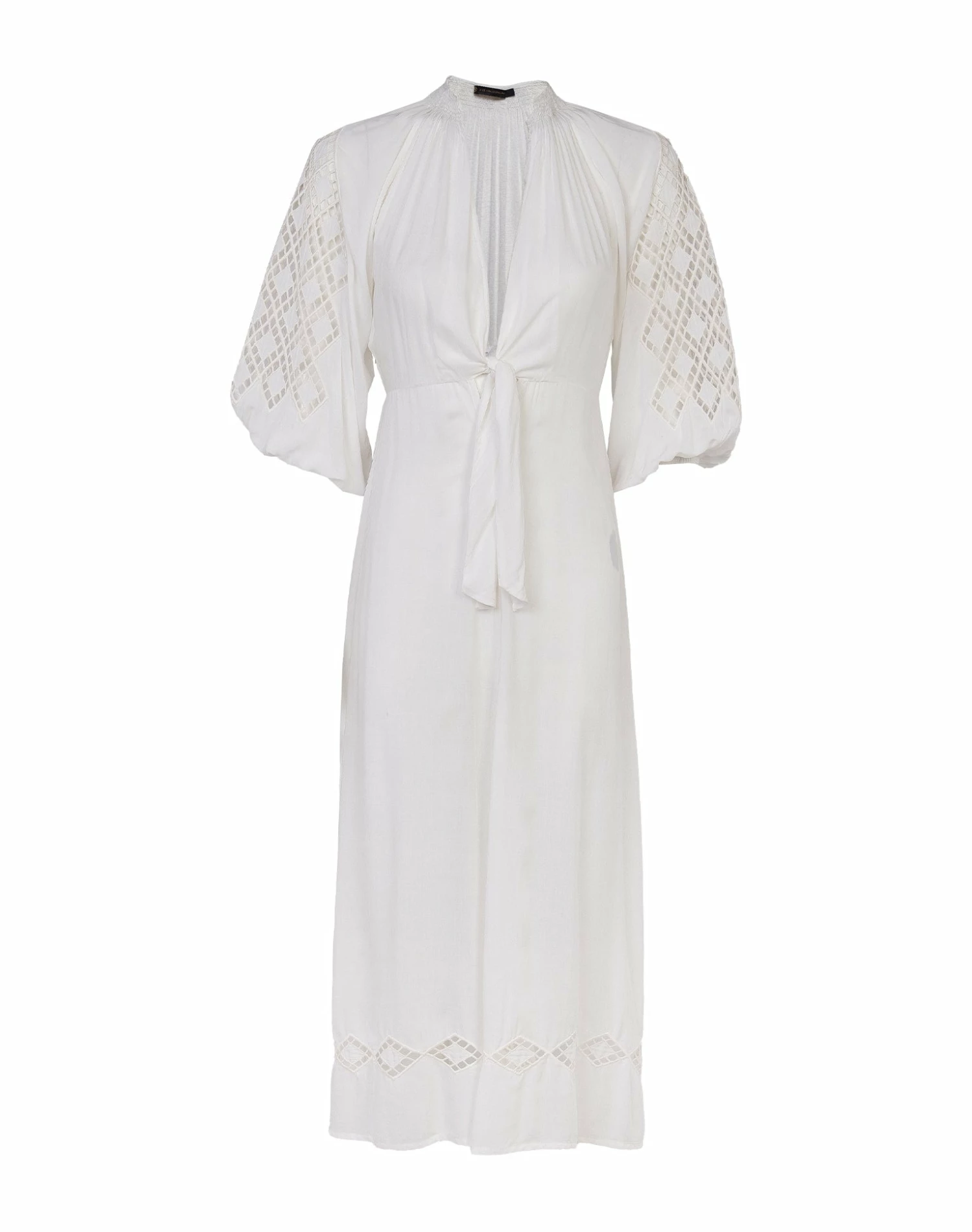 Knot Long Caftan - Off White 6 Knot Long Caftan - Off White - Image 4