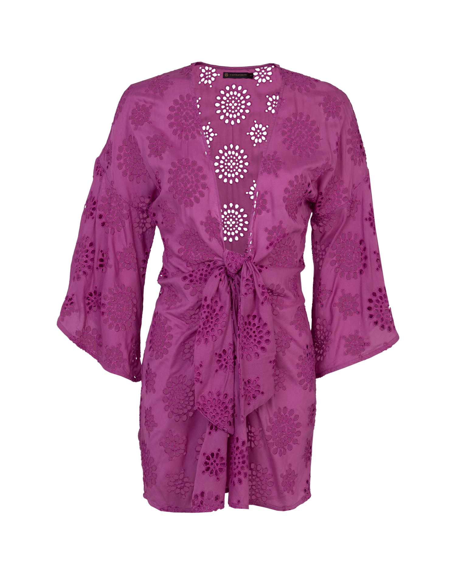 Embroidery Perola Knot Short Cover Up - Lotus 6 Embroidery Perola Knot Short Cover Up - Lotus - Image 4