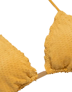Scales Ripple Tie Side Bottom - Mustard 18 Scales Ripple Tie Side Bottom - Mustard -Swimwear Sales mustard scales tri top flat detail 1