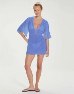 Malia Short Caftan (final Sale) - Periwinkle 7 Malia Short Caftan (final Sale) - Periwinkle -Swimwear Sales periwinkle1
