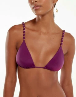 Beads Tri Parallel Top (final Sale) - Plum -Swimwear Sales plum beads bikini 2 7cacc7d0 0cbf 49e7 bb45 1ff3d32be376