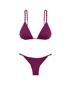 Beads Bottom (final Sale) - Plum 14 Beads Bottom (final Sale) - Plum -Swimwear Sales plum beads bikini flat 1