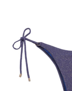 Lurex Tie Side Bottom - Royal -Swimwear Sales royal lurex tie side btm flat detail 1