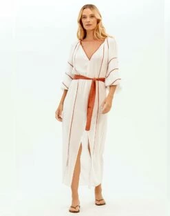 Venus Long Caftan - White -Swimwear Sales venus long caftan1 41f904c4 7522 4114 b77f bb2b584484e8