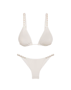 Firenze Beads Tri Parallel Top - White 19 Firenze Beads Tri Parallel Top - White -Swimwear Sales white firenze beads bikini flat 1