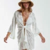 Perola Knot Short Cover Up - Off White 1 Perola Knot Short Cover Up - Off White -Swimwear Sales white perola knot coverup