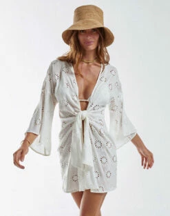 Perola Knot Short Cover Up - Off White